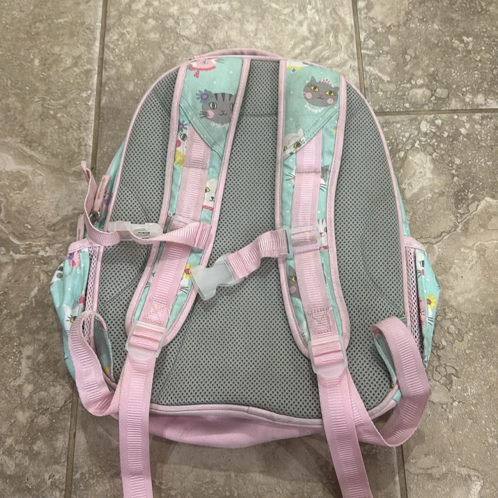 Pottery Barn Mackenzie Aqua Pink Princess‎ Kitty small backpack